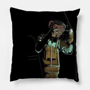 Welder Funny Mongkey Happy Pillow