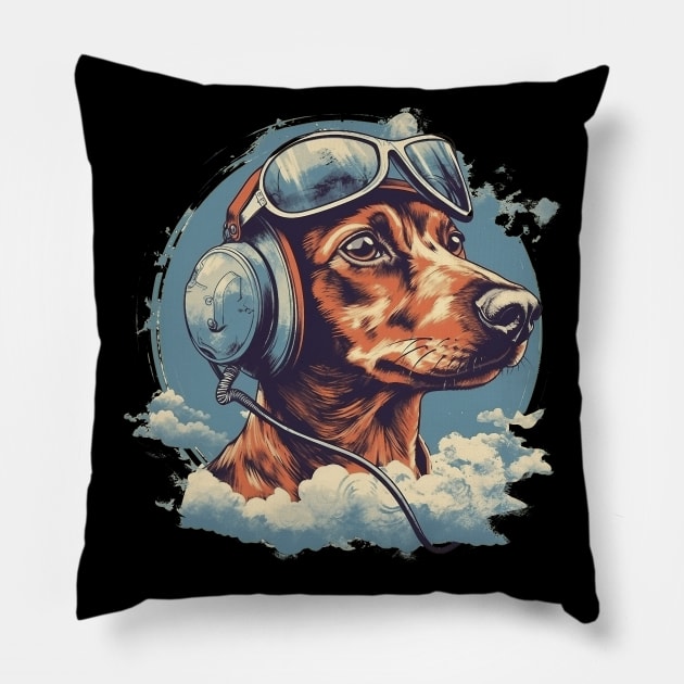 Aviator dog Pillow by GreenMary Design