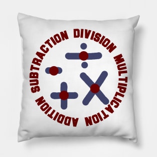 addition subtraction division multiplication math gift symbol design Pillow