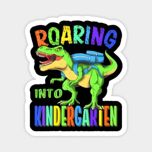 Roaring Into Kindergarten Dinosaur T Rex Back To School Boys Magnet