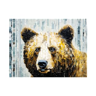 Grizzly Bear Animal Art Decor Paint T-Shirt