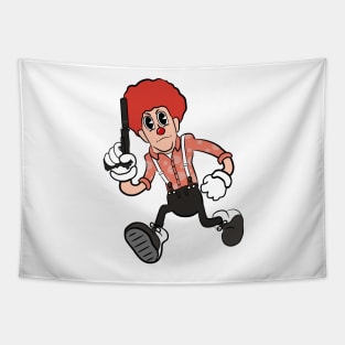 Secret agent clown assassin rubber hose vintage cartoon Tapestry