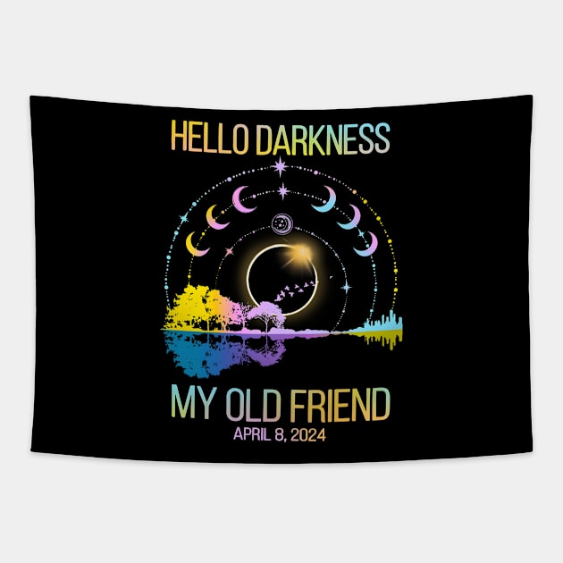 Total Solar Eclipse, Eclipse 2024, Twice In A Lifetime 2017 2024, Funny Solar Eclipse 4.08.24 Tapestry by CrosbyD