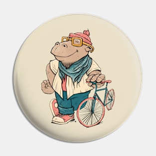 Hipster Hippo Pin