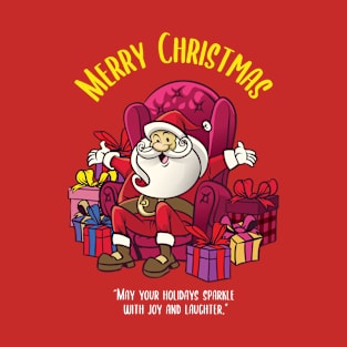 vintage cartoon design santa claus with the christmas presents T-Shirt