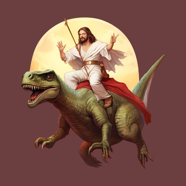 Jesus On Dinosaur by Acid_rain