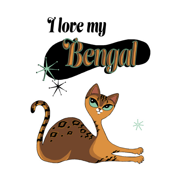 Disover I Love My Bengal Cat White - Bengal Cat - T-Shirt