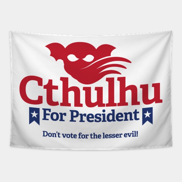 Cthulhu For President Tapestry by My Tribe Apparel