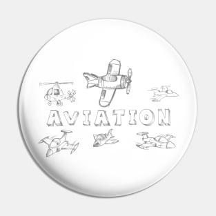 Aviation Pen Drawing Cartoon Pin