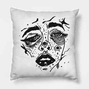 Abstract art of a girl's face Pillow