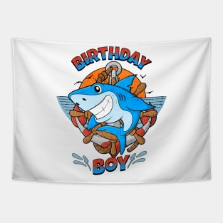 Birthday Boy Shark Lover Tapestry