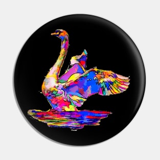 Flapping swan Pin