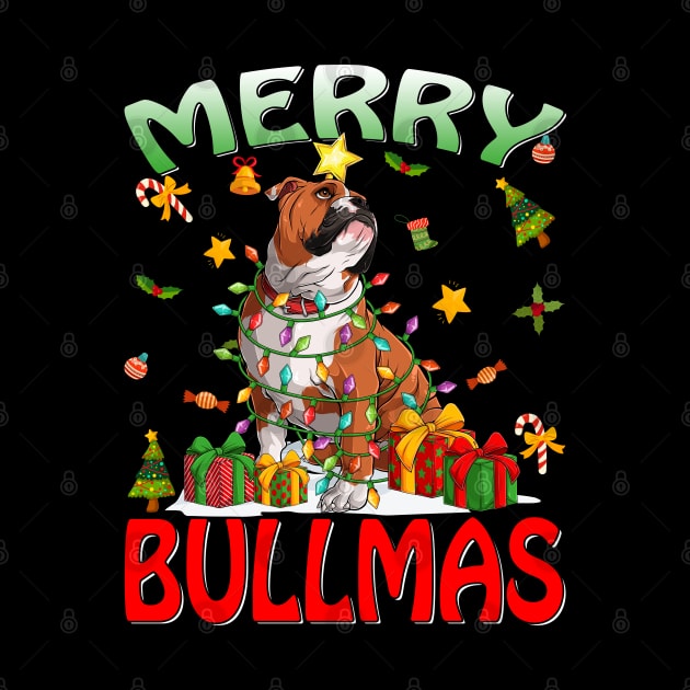 Merry Bullmas English Bulldog Ugly Christmas Sweater Dogs T-Shirt by intelus