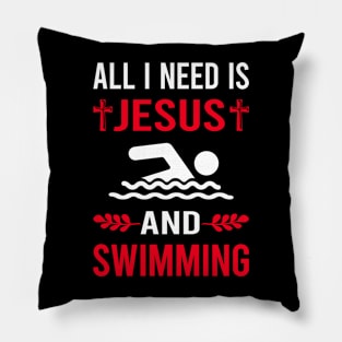 I Need Jesus And Swimming Swim Swimmer Pillow