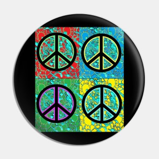 peace pop art red yellow blue green Pin