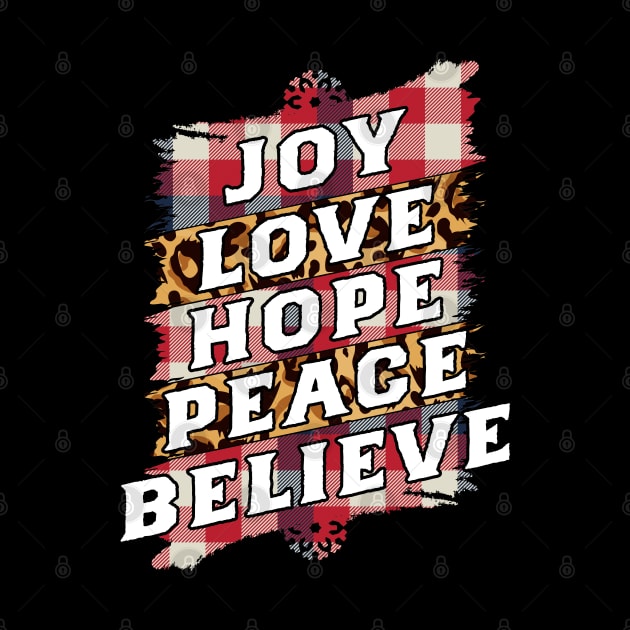 Joy Hope Love Peace Believe-Vintage Christmas Sweaters by GoodyBroCrafts