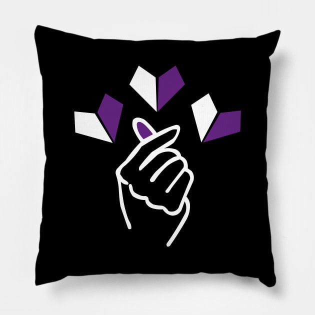 Korean heart symbol from Kpop culture Pillow by uniWHITE