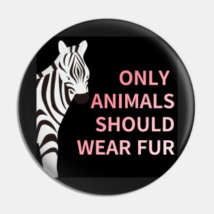only animals  should wear fur,animal protection Pin