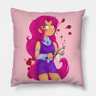 Slightly insane Starfire Pillow