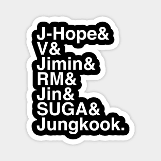 BTS Band Name List Magnet