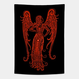 Red Virgo Zodiac Sign Tapestry