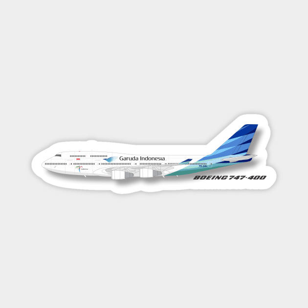 Garuda airlines Boeing 747 400 Magnet by GregThompson