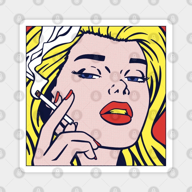Pop Smoking Girl Magnet by corbinhunsaker