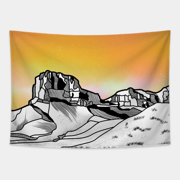 Guadalupe Mountains Tapestry by mailboxdisco