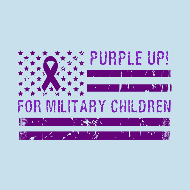 Disover Purple Up for Military Children with American Flag - Purple Up - T-Shirt