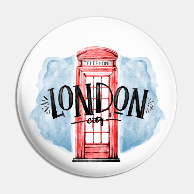 London Souvenir Pin by Happy Art Designs