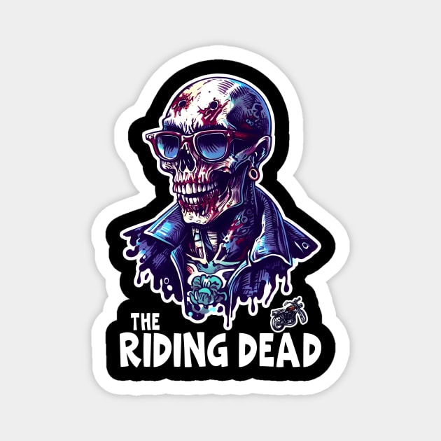 Zombie Rider, TV Show Comics Parody, Motorcycle, Biker Magnet by PorcupineTees