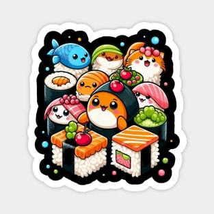 Kawaii Anime Sushi Lovers Magnet