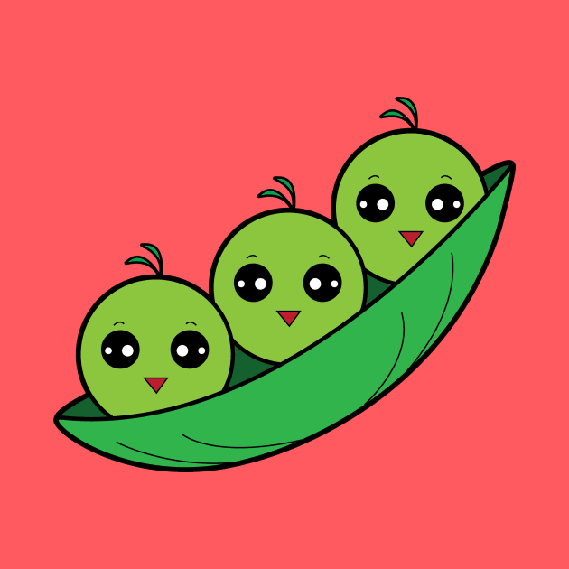 Cute Cartoon Three Peas in a Pod by PenguinCornerStore