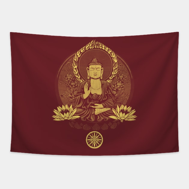 Siddhartha Gautama Buddha Yellow Tapestry by GAz