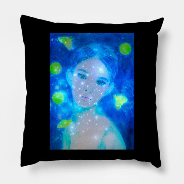 Moth Girl Pillow by teenamarie23art