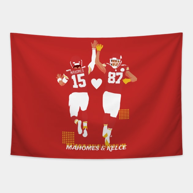 Mahomes & kelce teammate - RED Tapestry by Mic jr