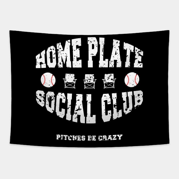 Home Plate Social Club, Midday, Softball Mom, Softball Dad, Softball Game Day, Softball Grandma, Softball Family Tapestry by SmilArt