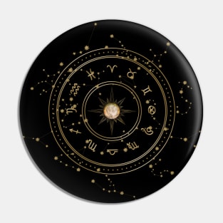 Zodiac sign in gold colors Pin