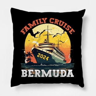 Family Cruise Bermuda 2024 Family Matching Couple Tee Pillow