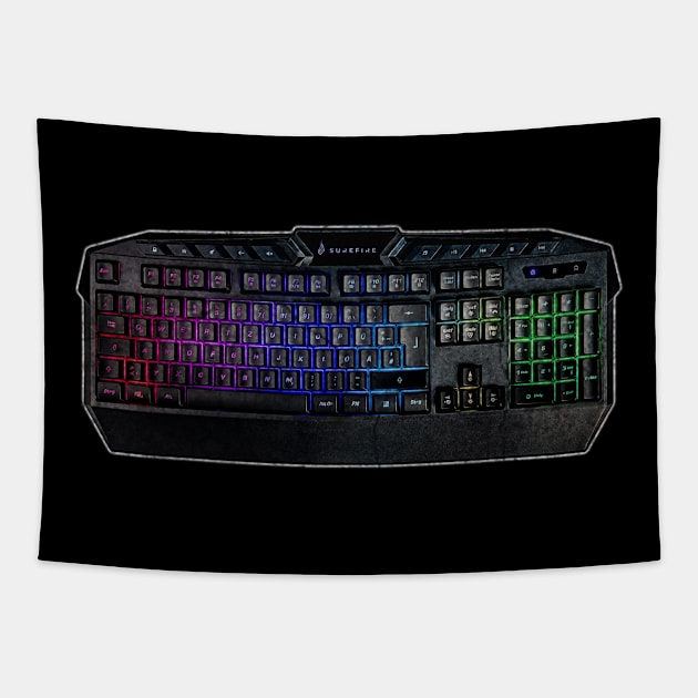 Gamer keyboard computer Tapestry by ysmnlettering