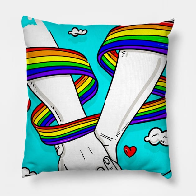 holding hands Pillow by James Bates