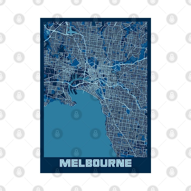 Melbourne - Australia Peace City Map by tienstencil