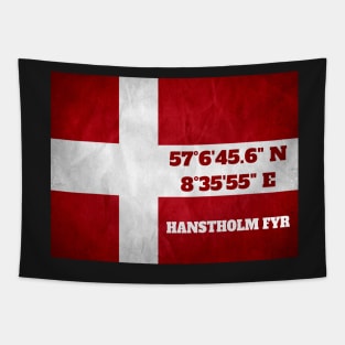 Hanstholm Fyr - coordinates - flag Tapestry