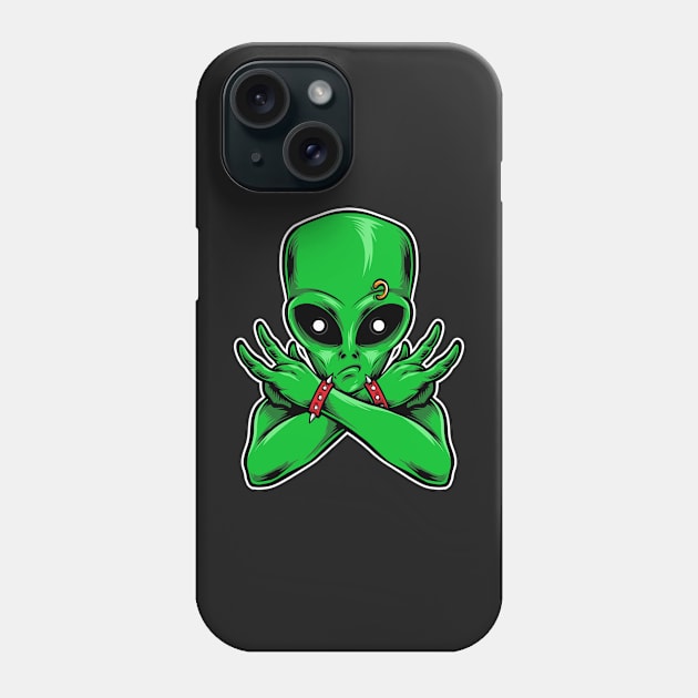 Alien Rock Star Rock n Roll UFO Phone Case by markz66