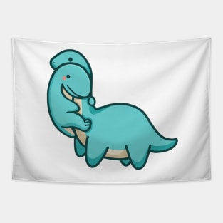 Cute T-rex hugging Long Neck Dinosaur Tapestry