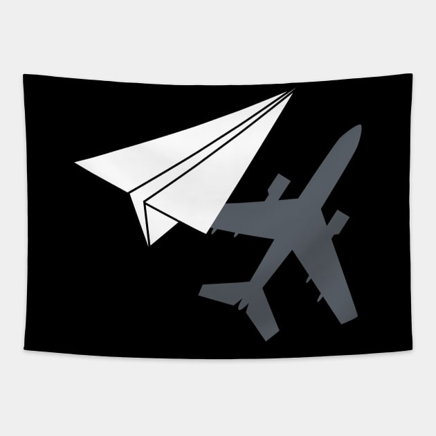 funny pilot paper Airplane Tapestry by Crazyshirtgifts