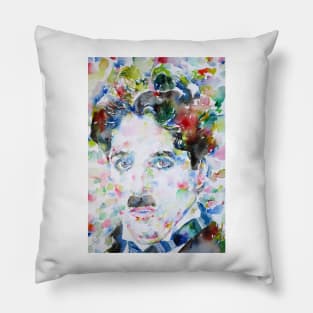 CHARLIE CHAPLIN watercolor portrait .11 Pillow