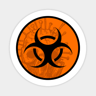 Orange biohazard sign Magnet