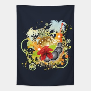 Tropical party disco ball Tapestry