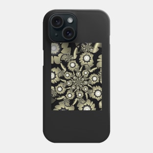 Black and Gold Flowers Pattern Phone Case